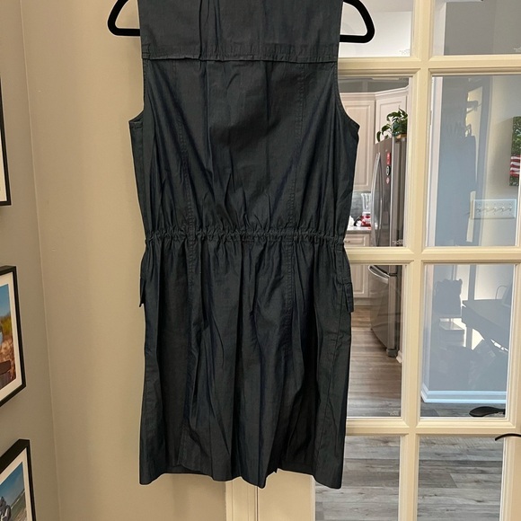 Theory Sleeveless Navy Mini Dress with full zip up front & pockets sz M EUC - Picture 5 of 10